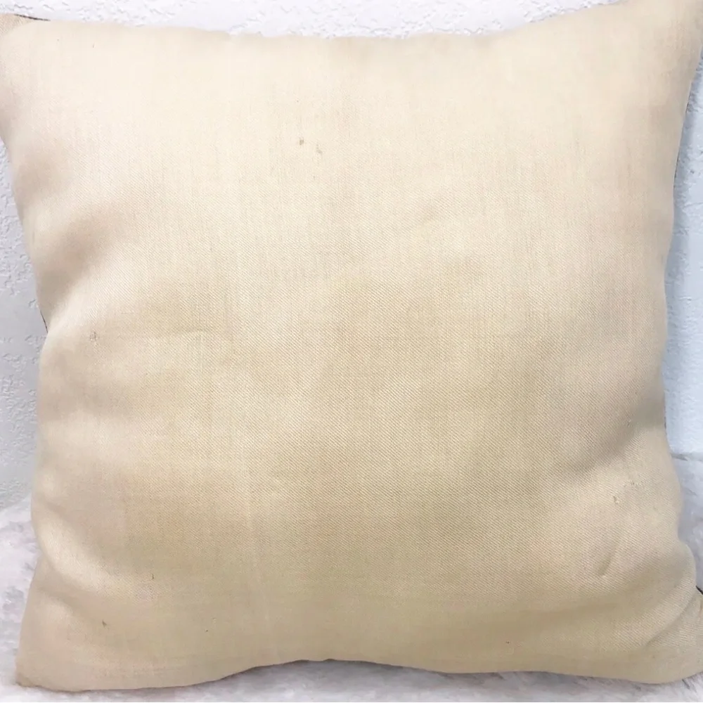 Vintage French Country Farmhouse Equestrian Tapestry Pillow-18”